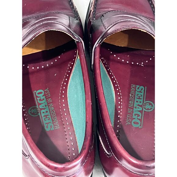 Sebago Classic Penny Loafers Burgundy Leather Men’s 11D 81077 Handsewn USA main image 6